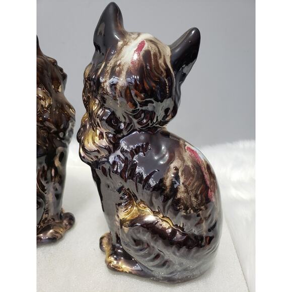 GREEN EYES Vintage Ceramic Drip Glaze Cat Japan Mid Century Modern MCM Retro Mod - Picture 6 of 10